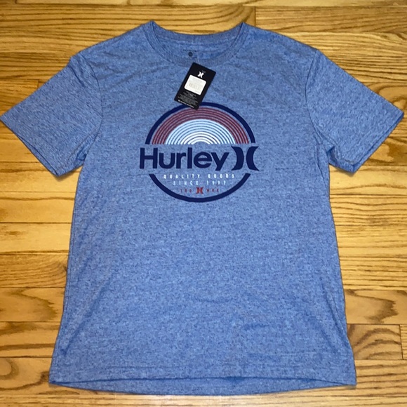 HURLEY Blue CTN JERSEY SHORT SLEEVE GRAPHIC TEE n - Picture 1 of 3